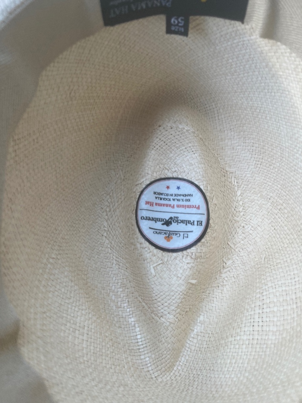 Panama Hat (Unisex) Handmade Montecristi Brand New NWT El Palacio Sz 59 Lg - Picture 2 of 9